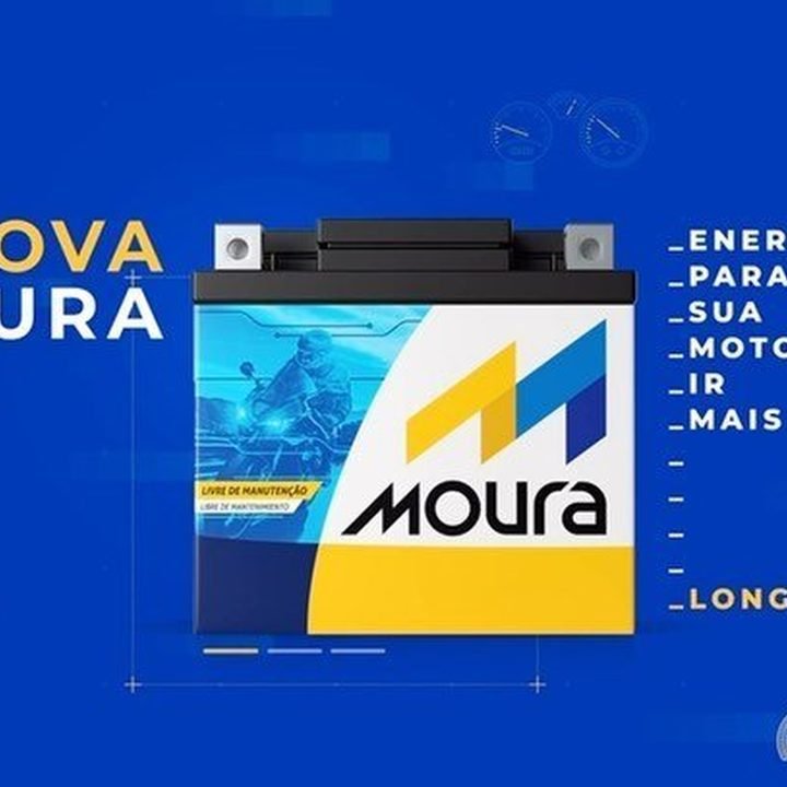 Bateria Moura, peça de Elétrica para moto — 021 Moto Peças Vargem Pequena RJ